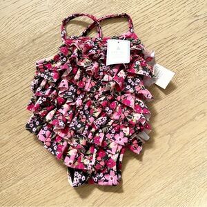 Gap Ruffle Floral One Piece Swimsuit